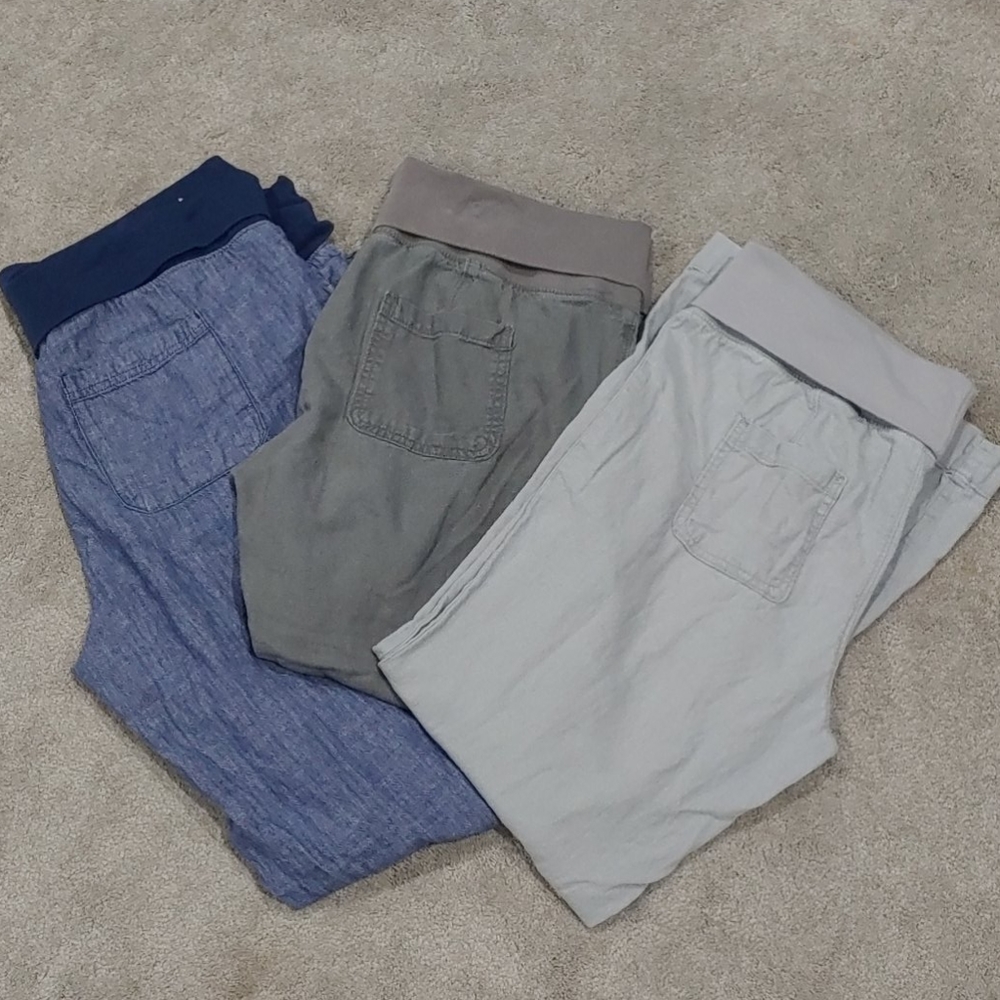3 pair Old navy maternity linen pants